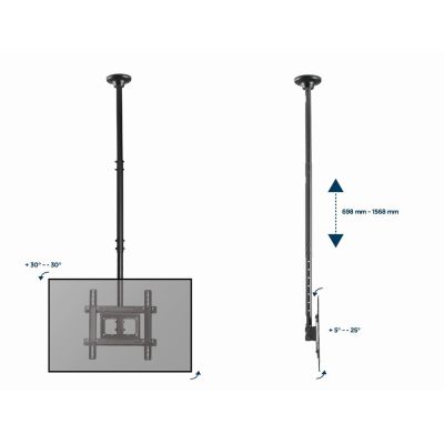 19. GEMBIRD FULL SWIVEL CEILING MOUNT FOR 32" - 70" TV, VESA MAX 400 X 400MM, UP TO 50KG