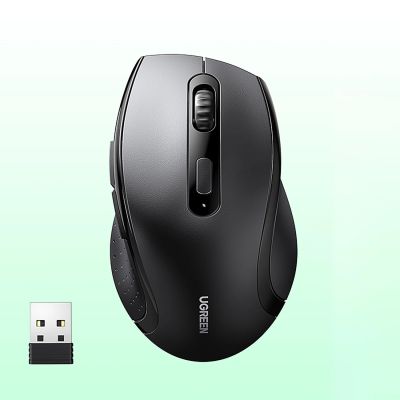 11. Ugreen Wireless Ergonomic Optical Mouse - Black