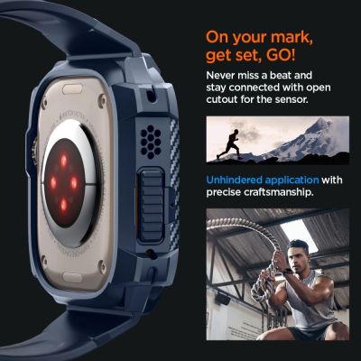 14. Spigen Rugged Armor Pro Case for Apple Watch Ultra 1 / 2 (49mm) - Navy Blue