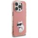 4. Karl Lagerfeld IML Aquarelle Choupette & Logo iPhone 16 Pro Case - Pink