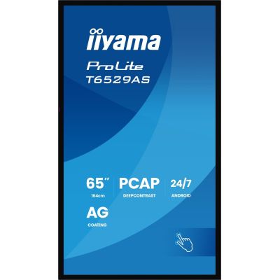 4. Interactive Display iiyama T6529AS-B1AG 65" All-In-One 3840x2160 4K UHD 4GB RAM 32GB Memory Android 14 2xHDMI+USB-C VESA 400x400