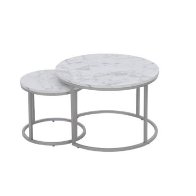 PAOLA WHITE COFFEE TABLE 60X40CM