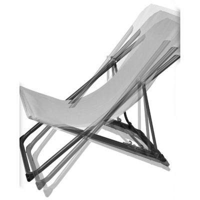 12. FOLDABLE STEEL TEXTILENE DECK CHAIR, GRAY