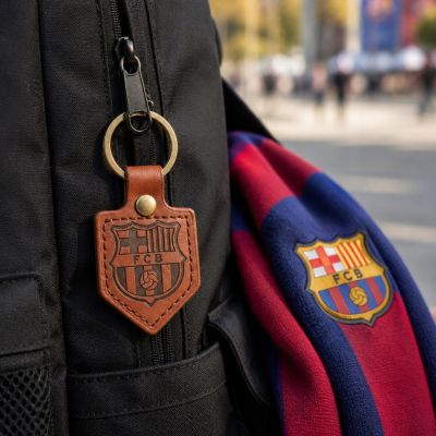 2. FC Barcelona keychain original licensed leather pennant BLL7061