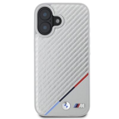 3. BMW M Carbon Tricolor Line MagSafe iPhone 16 Case - Gray