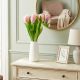 21. BOUQUET OF 7 PINK TULIPS 31 CM LIFE-LIKE SPRING DECORATION
