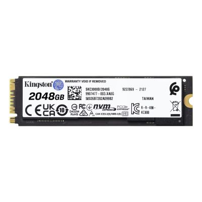 9. Kingston KC3000 SSD (2TB; M.2 2280; PCIe 4.0 x4 NVMe; SKC3000D/2048G)