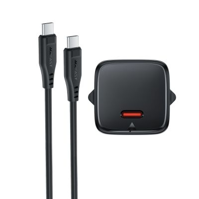 7. Acefast A118 30W GaN USB-C Wall Charger with USB-C - USB-C Cable 1.2m - Black