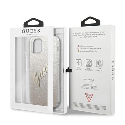 8. Guess GUHCP12SPCUGLSGO iPhone 12 mini 5.4" gold/gold hardcase Glitter Gradient Script