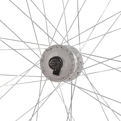 7. 28 INCH FRONT WHEEL WITH SHIMANO HUB BLACK RIM