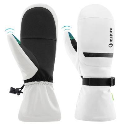 Qunature Ski Gloves 014-S345, White, Size M
