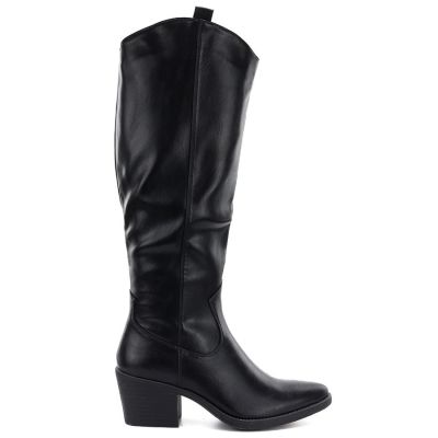6. Black cowboy boots with a block heel M.Daszyński SA261-6