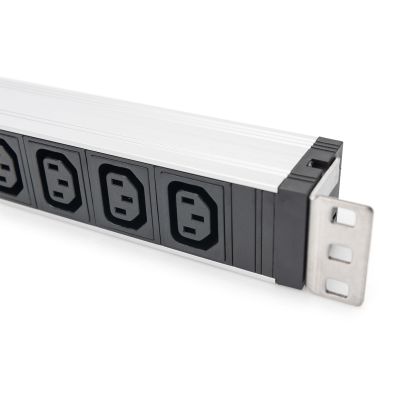 11. Digitus Power strip with aluminum profile, 9 sockets, IEC C14 input
