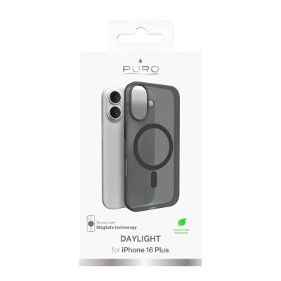 3. Puro Daylight MagSafe Silicone Case for iPhone 16 Plus - Black