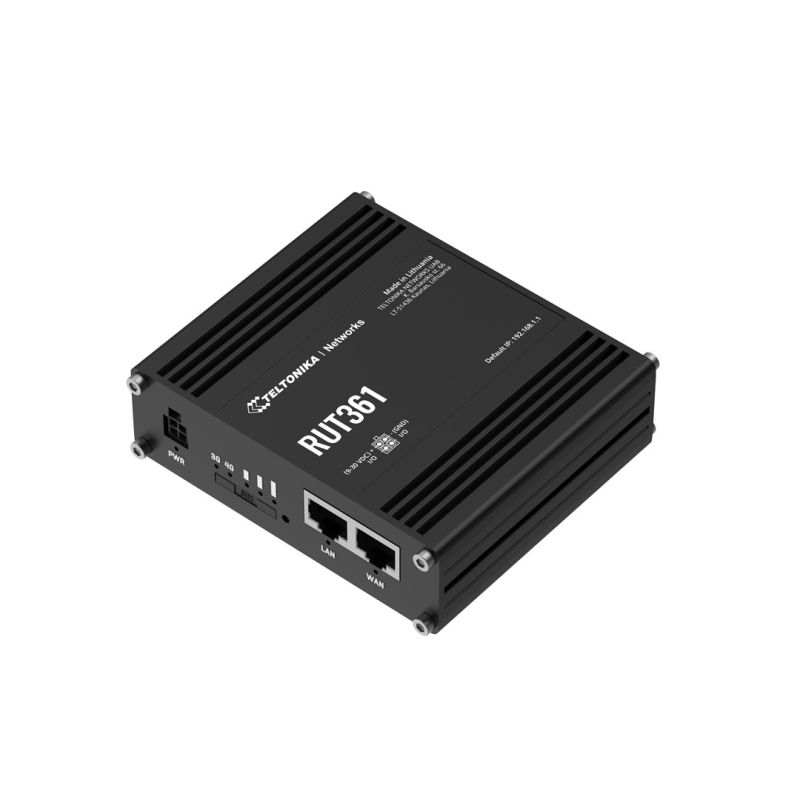 Teltonika Industrial 4G LTE Router RUT361 Cat 6 LTE, WiFi 4, 2x RJ45 100Mb/s, IP30