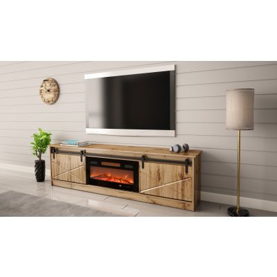7. GRANERO TV cabinet + fireplace 200x56.7x35 Wotan oak