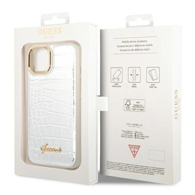 8. Guess GUHCP14MHGCRHS iPhone 14 Plus 6.7 "silver / silver hardcase Croco Collection
