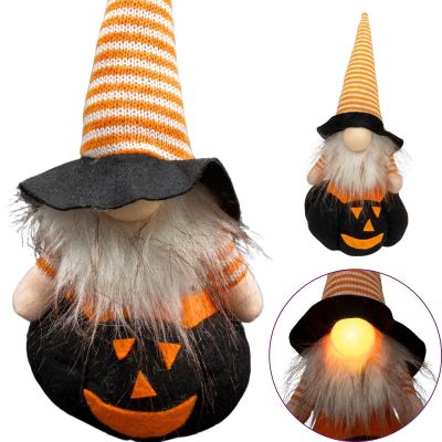 DECORATIVE PUMPKIN FIGURE BLACK 25CM LED HALLOWEEN