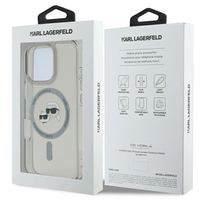 8. Karl Lagerfeld IML Metal Karl&Choupette Head MagSafe Case for iPhone 16 Pro - Black