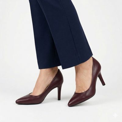 5. Sergio Leone 1336 burgundy pointed toe pumps for women
