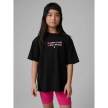 Girls' loose T-shirt with print 4F 4FJRSS26TTSHF4137-20S