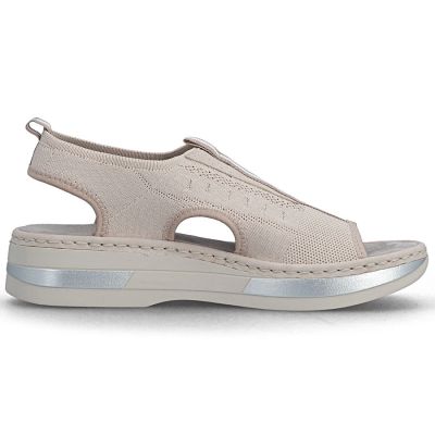 10. Women's pink slip-on platform sandals Rieker V59B5-31