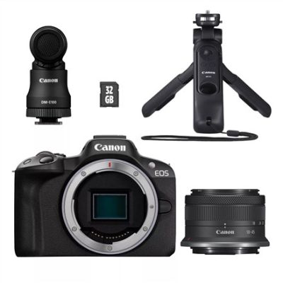 15. Canon EOS R50 + RF-S 18-45mm CREATOR KIT Camera with 24.2 MP