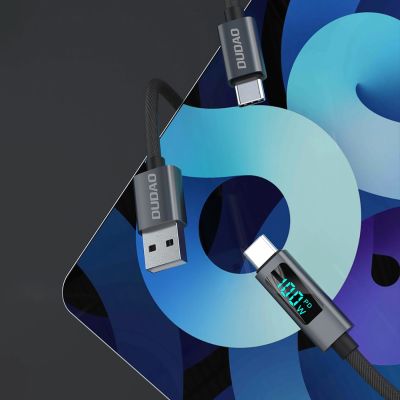 4. Dudao L7C USB-C - USB-C 100W Cable with LED Display 1m - Black