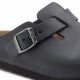 2. Birkenstock Boston Black women's/men's clogs, oiled leather, narrow slippers (0059463)