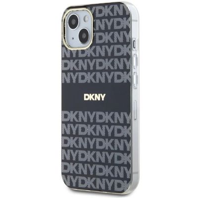2. DKNY IML Mono & Stripe MagSafe Case for iPhone 15/14/13 - Black