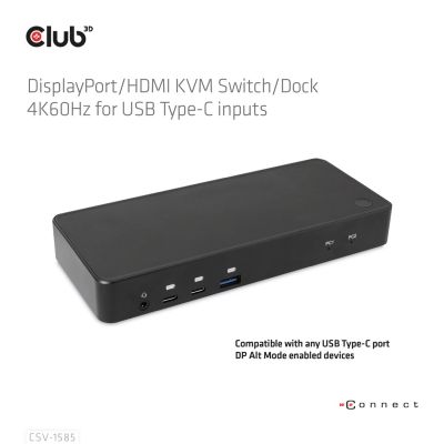 4. CLUB3D CSV-1585 KVM Switch Black
