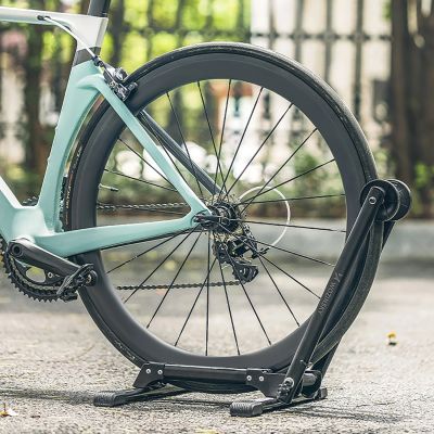 5. Wozinsky WSR-03 Folding Bike Stand for 20-27.5 Inch Bikes with Wheel Support - Black