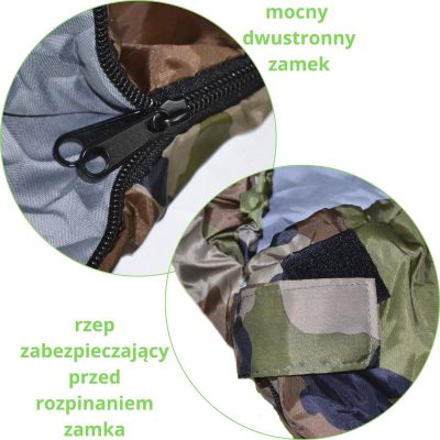 33. CAMO TOURIST SLEEPING BAG 210x80x50CM WITH ENERO CAMP COMPRESSION