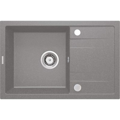 Single-bowl granite sink with drainer