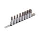 UNIOR 1/2'' HEX screwdriver sockets on a rail