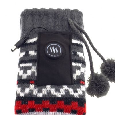 21. GLOVII HEATED POWER BANK SLIPPERS UNI SIZE (36-43), NORWEGIAN PATTERN, BATTERIES AND CHARGING CABLE INCLUDED, GOBM