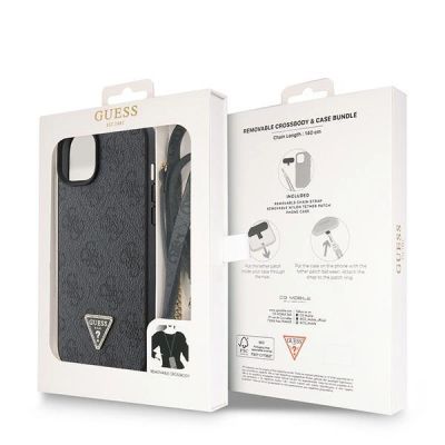 9. Guess GUHCP15MP4TDSCPK iPhone 15 Plus 6.7" black/black hardcase Crossbody 4G Metal Logo