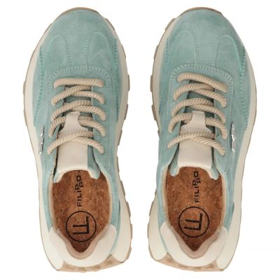 18. Leather platform sneakers in green Filippo DP7498