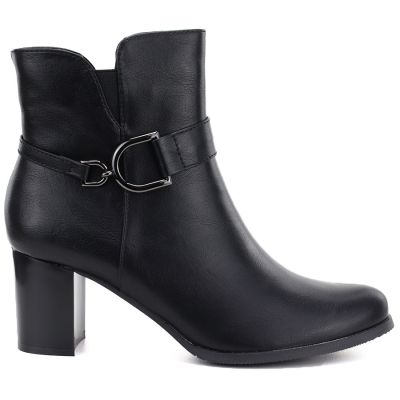 2. Women's insulated ankle boots with a block heel, black M.Daszyński SA125-32