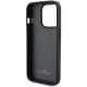 7. BMW Leather Stamp Blue Line Case for iPhone 15 Pro Max - Black