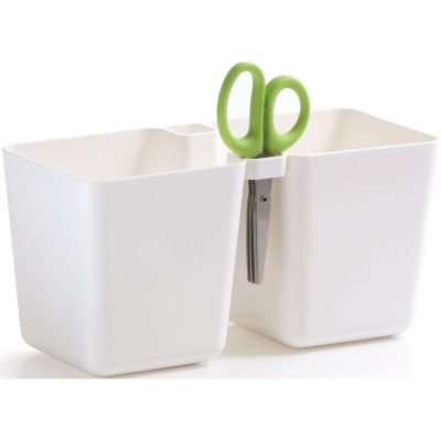 2. TWINS CUBE HERB POT WITH SCISSORS WHITE