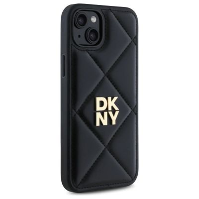 4. DKNY Quilted Stack Logo iPhone 15 Plus Case - Black