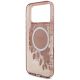 7. Guess IML Flowers Pearl Strap MagSafe Case for iPhone 18 Pro / 17 Pro – Pink
