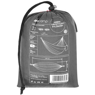 17. TOURIST HAMMOCK 2 PERSON 270X140CM BLACK AND RED