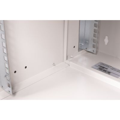8. 19" 7U wall-mounted network cabinet, SOHO PRO 370 x 540 x 400 mm, glass door, gray, unassembled, 60 kg