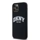 7. DKNY Liquid Silicone White Printed Logo MagSafe Case for iPhone 12/12 Pro - Black