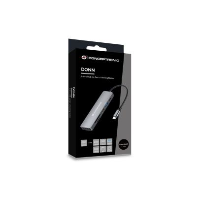 9. Conceptronic DONN11G Docking Station Wired USB 3.2 Gen 1 (3.1 Gen 1) Type-C Gray