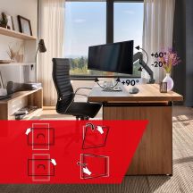 MACLEAN DESK MOUNT FOR LCD MONITOR 17-57", 27KG, VESA MAX 200X200 DOUBLE ARM MC-968