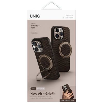 6. Uniq Keva Air Magclick Charging GripFit Case for iPhone 16 Pro - Brown