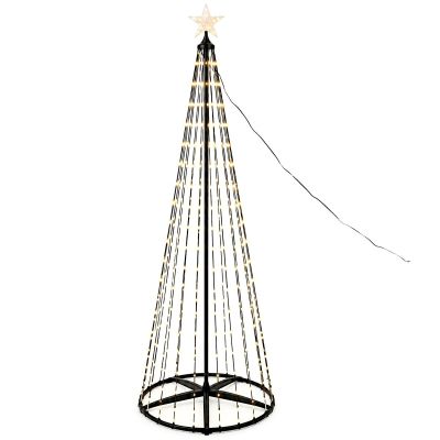 2. DECORATIVE CHRISTMAS TREE 154 LED SUPER WARM WHITE 150 CM REMOTE CONTROL BLACK FRAME
